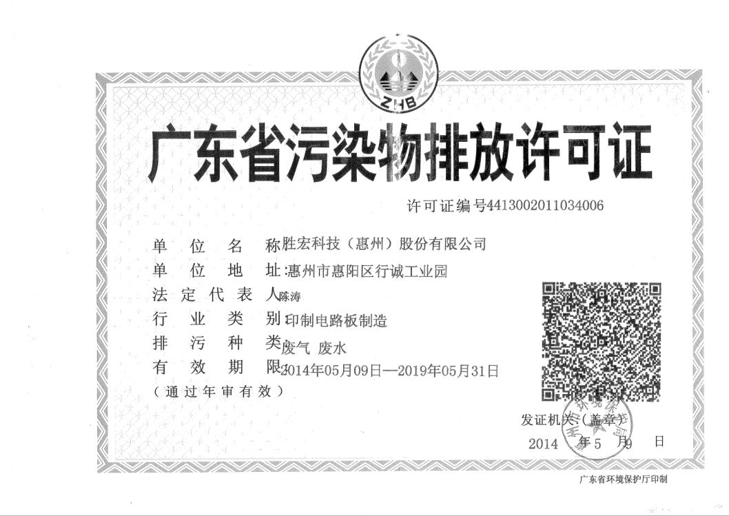 信息公开：PG国际科技2015-2019年排污许可证